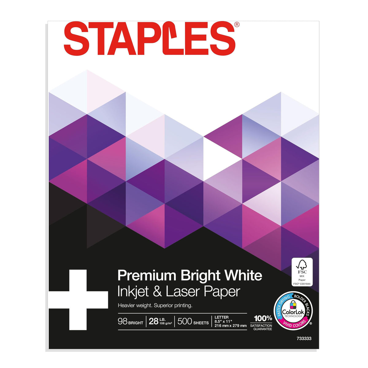 Staples Laser Paper, 8.5x11 Inch, 28 lb., 98 Bright, 500 Sheets