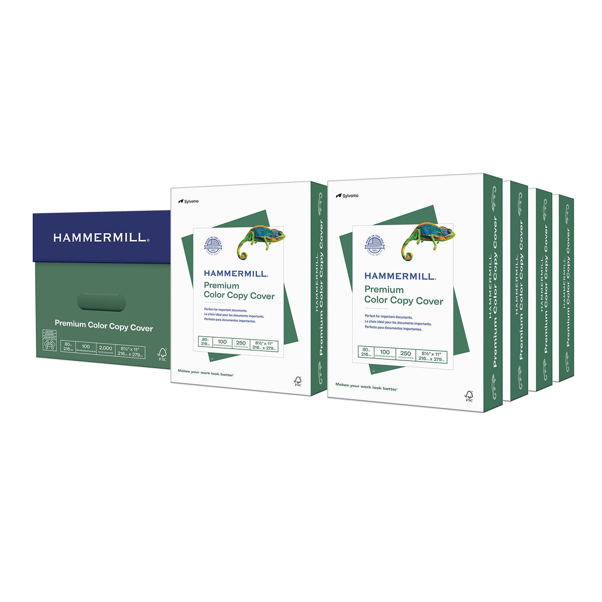 Hammermill Cardstock, Premium Color Copy, 80 lb, 8.5 x 11 - 1 Pack (250 Sheets) - 100 Bright, Made in the USA Card Stock, 120023R, White