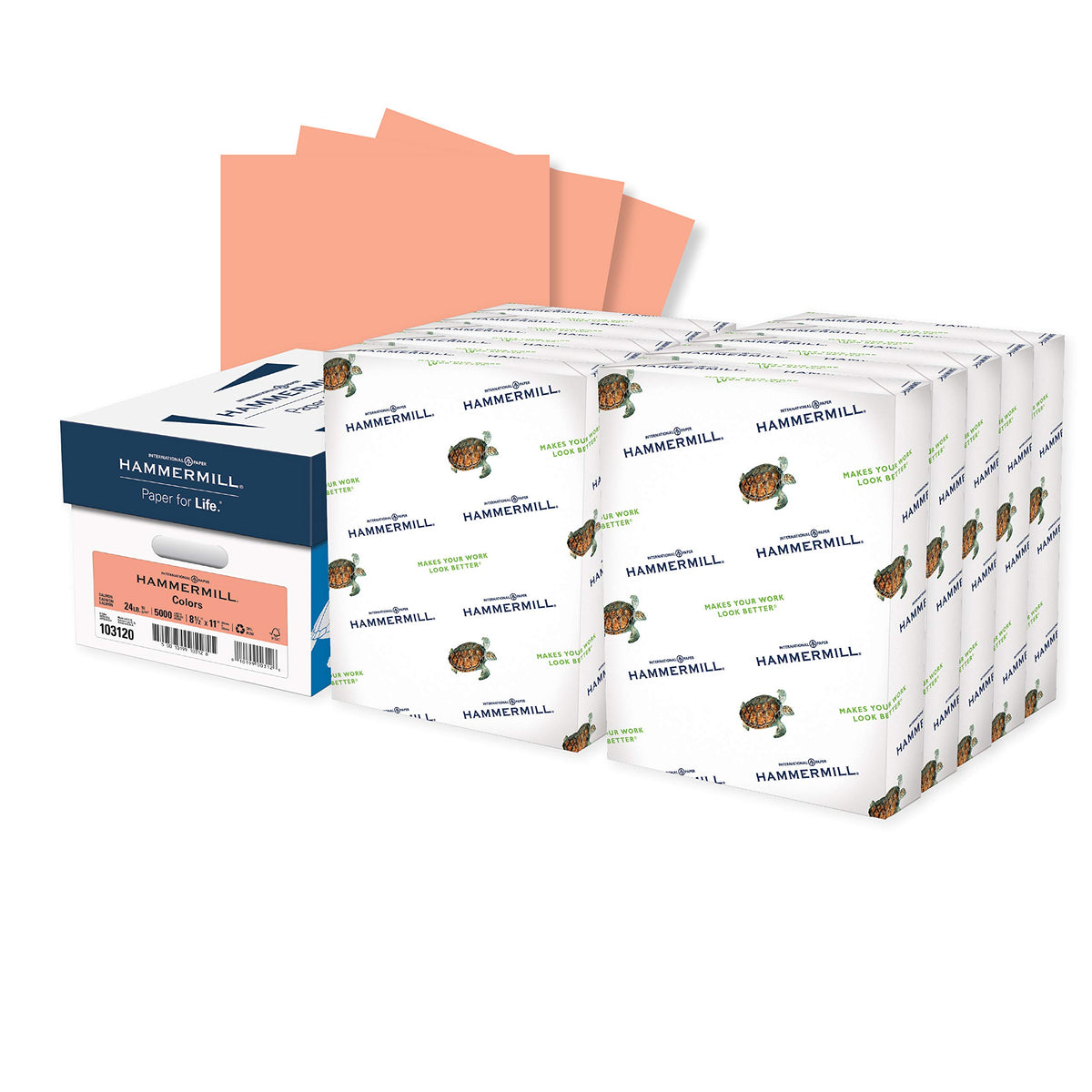 Hammermill Colored Paper, 24 lb Green Printer Paper, 8.5 x 11-1 Ream (500 Sheets) - Made in the USA, Pastel Paper, 104380R
