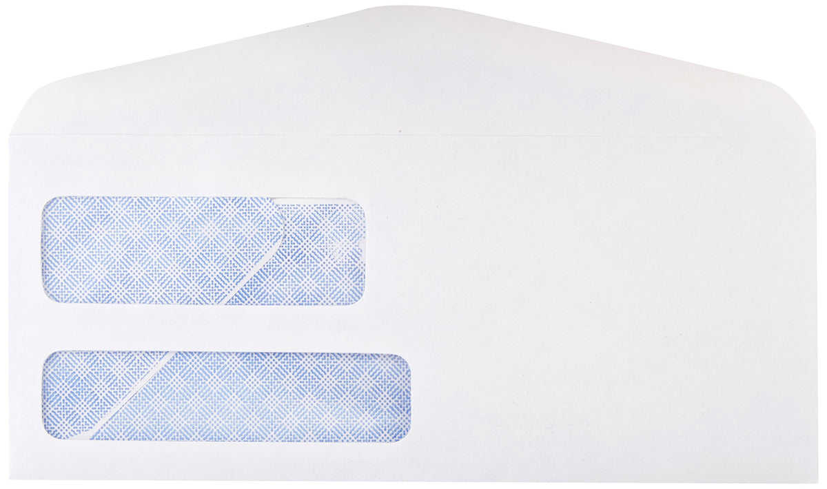 Amazon Basics #9 Security Tinted Double Window Envelopes for Invoices and Documents, Self-Seal, 3-7/8" x 8-7/8", White, 500-Pack