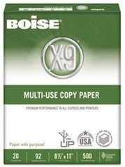 Boise X-9 Copy Paper, 92 Brightness, 20Lb, 8-1/2 X11, White, 2500 Sheets/Carton