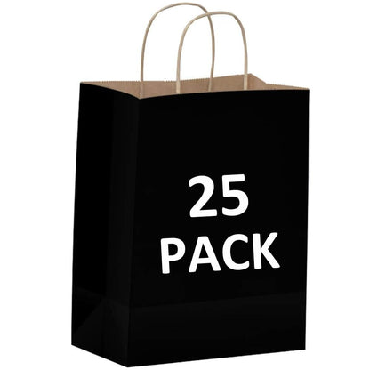 Qutuus 10x5x13 Kraft Paper Bags 100 Pcs Kraft Shopping Bags, Paper Gift Bags for Retail, Merchandise, Recycled Bulk Paper Sacks, Brown Paper Bags with Handles Bulk