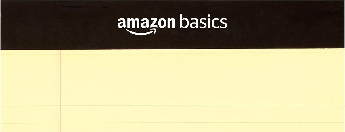 Amazon Basics 50-Sheet Narrow Ruled Lined Writing Note Pad, 5" x 8", 12-Pack, Canary, Perforated