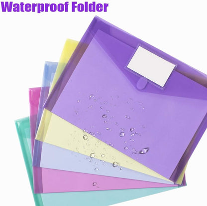 Sooez 10 Pack File Folders, Clear Poly Envelopes Plastic Folders A4 Pouch