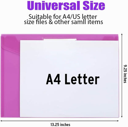 Sooez 10 Pack File Folders, Clear Poly Envelopes Plastic Folders A4 Pouch