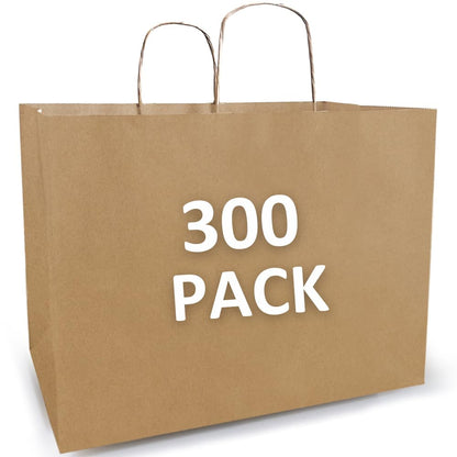 Qutuus 10x5x13 Kraft Paper Bags 100 Pcs Kraft Shopping Bags, Paper Gift Bags for Retail, Merchandise, Recycled Bulk Paper Sacks, Brown Paper Bags with Handles Bulk