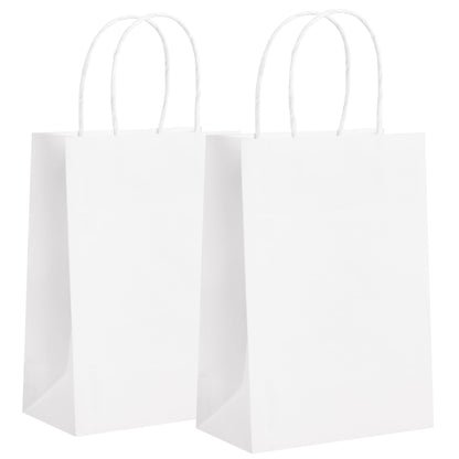 32 Pack Paper Gift Bags with Handles, 5.8"×3.2"×8.25" Party Favor Bags, Gift Bags, Small Gift Bags with Handles, Party Bags, Small Goodie Bags Bulk for Birthday, Crafts, Wedding, Party Supplies (8 Colors)