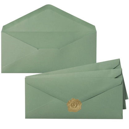 50 Count Cream Color #10 Business Envelope with Stickers, 4.13x9.49 Inches