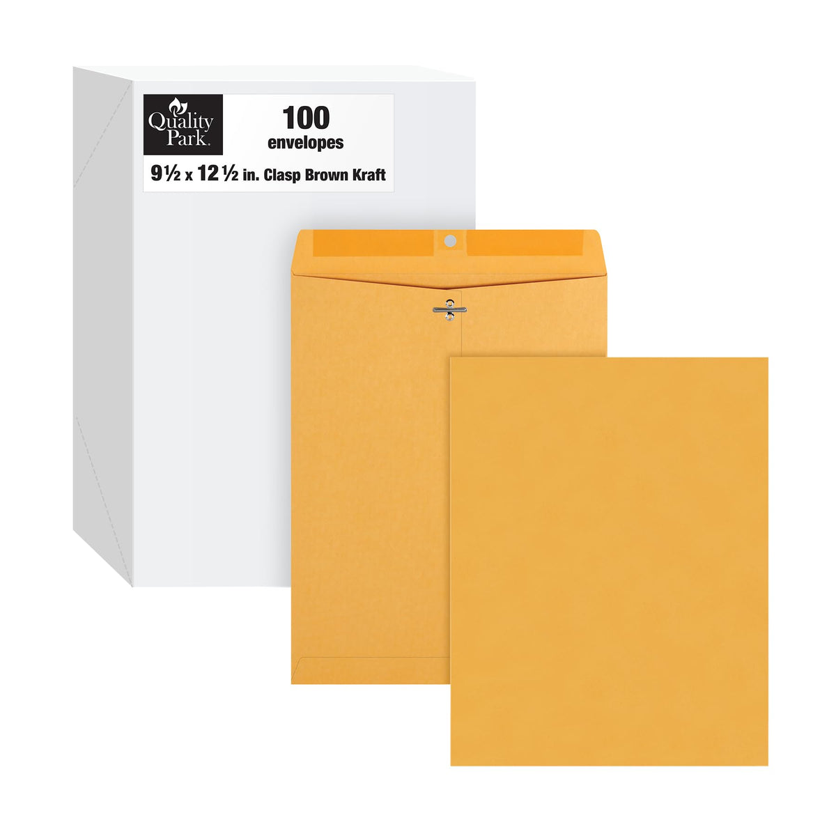 Quality Park 6 x 9 Clasp Envelopes, Clasp and Gummed Closures for Storing or Mailing, 28 lb Kraft Paper, 100 per Box (QUA37855)