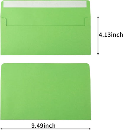 50 Pack Colorful #10 Business Envelopes Self Seal Letter Envelope