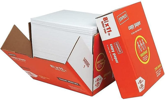 Staples Multiuse Copy Paper, 20 lb, 92 Bright, 8.5x11 In, 2500/Ctn