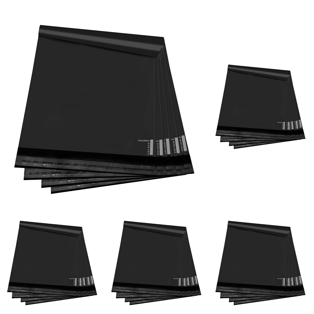 KKBESTPACK Black Poly Mailers 10x13 in, Shipping Bags, 100 Pcs