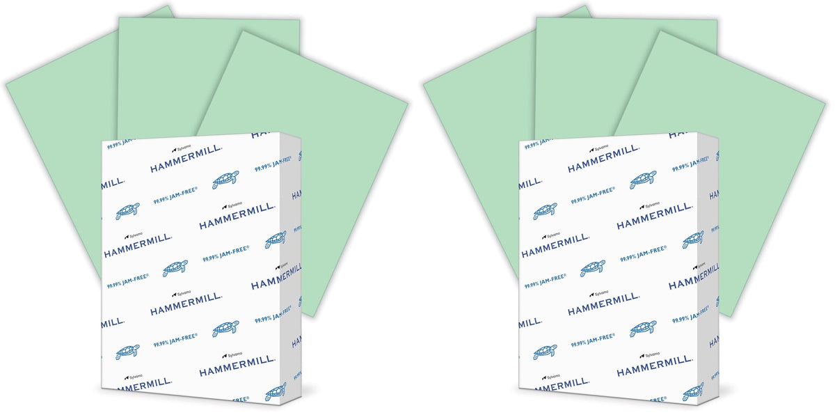 Hammermill Colored Paper, 24 lb Green Printer Paper, 8.5 x 11-1 Ream (500 Sheets) - Made in the USA, Pastel Paper, 104380R