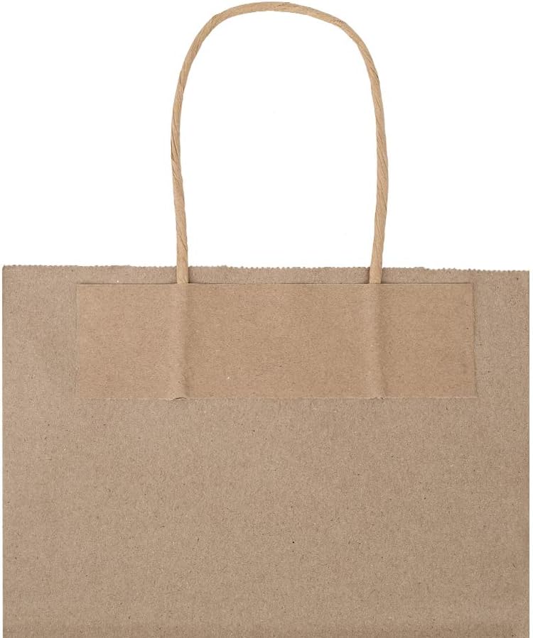 bagmad 50 Pack 8x4.75x10 Inch Medium Green Gift Paper Bags with Handles Bulk, Kraft Bags, Craft Grocery Shopping Retail Party Favors Wedding Business Sacks (Dark Green, 50pcs)