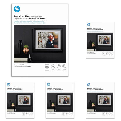 HP Premium Plus Photo Paper, Satin, 8.5x11 in, 50 sheets (CR667A)
