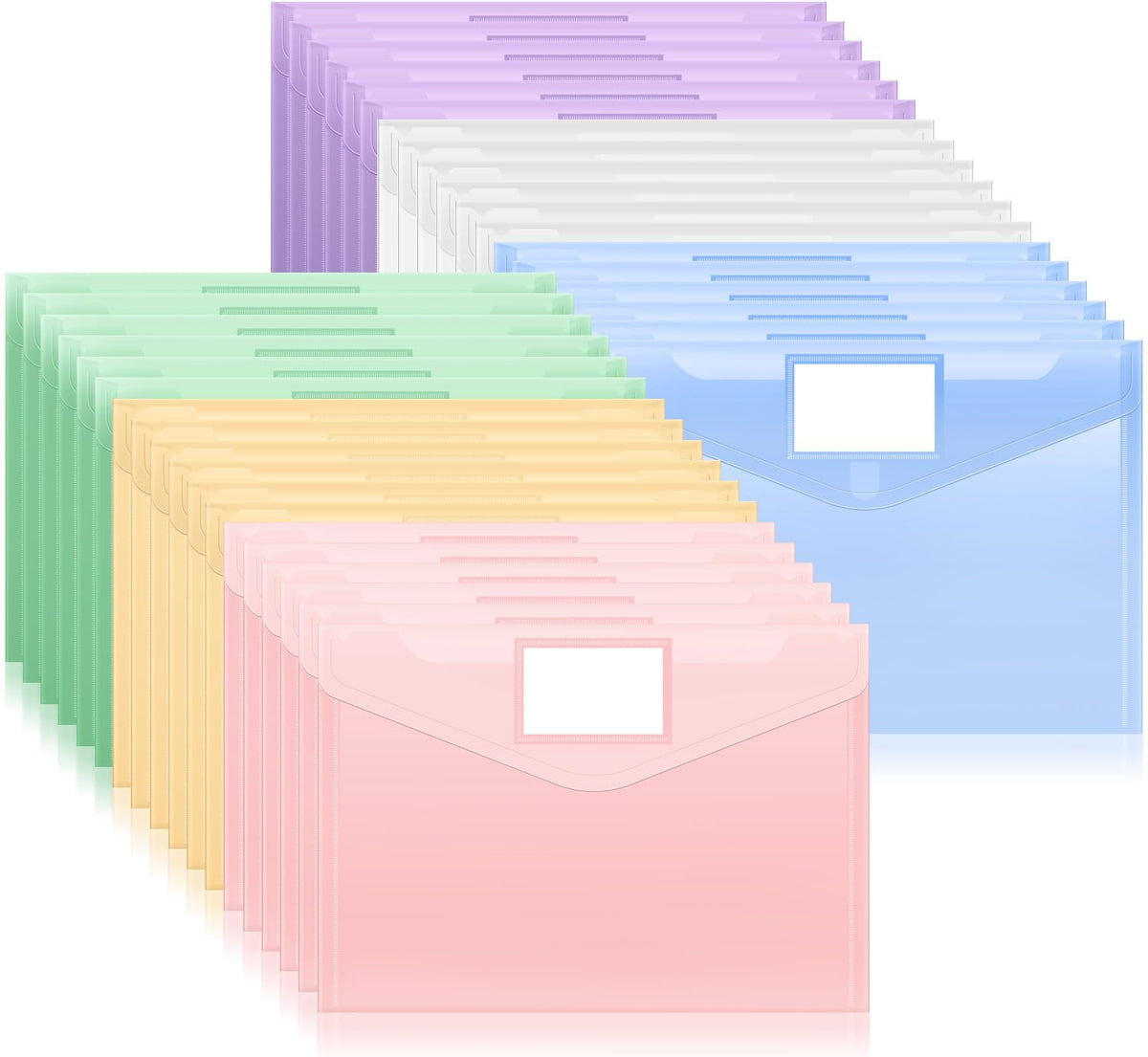 Sooez 10 Pack File Folders, Clear Poly Envelopes Plastic Folders A4 Pouch