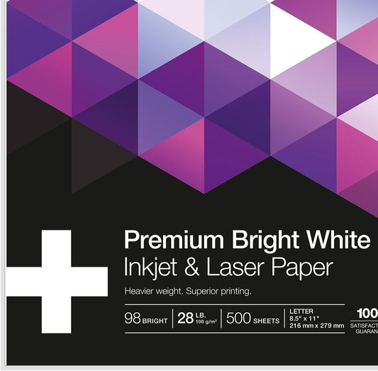 Staples Laser Paper, 8.5x11 Inch, 28 lb., 98 Bright, 500 Sheets