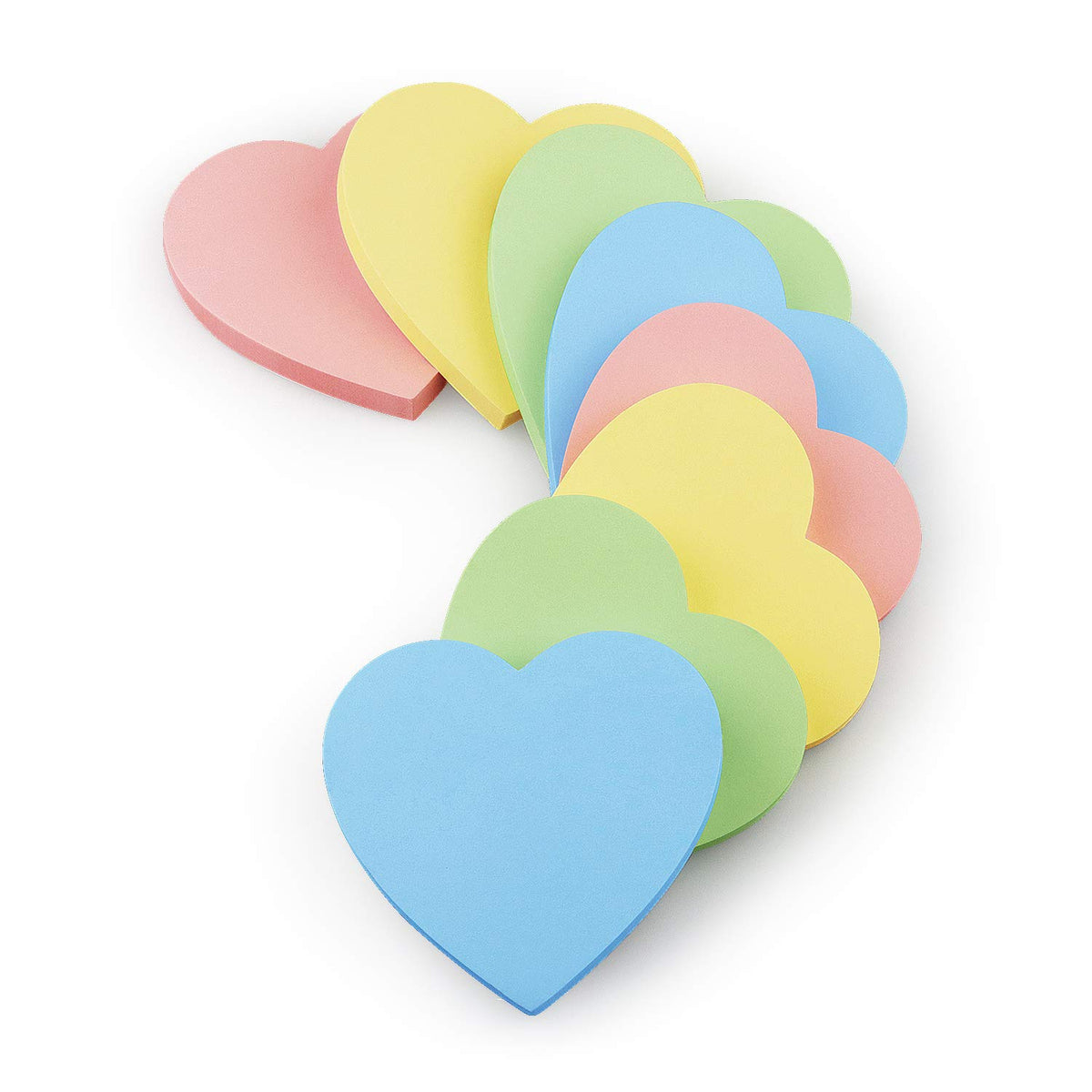 SIMONA Heart Shape Sticky Notes 6 Bright Colors, 450 Sheets