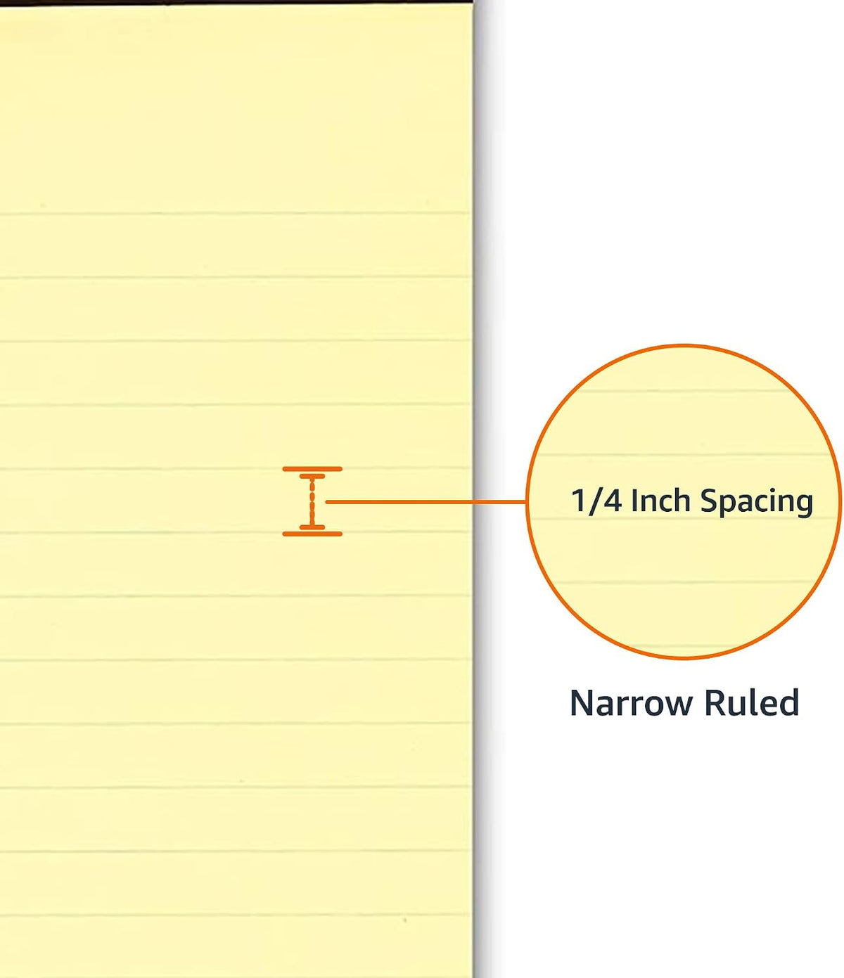 Amazon Basics 50-Sheet Narrow Ruled Lined Writing Note Pad, 5" x 8", 12-Pack, Canary, Perforated