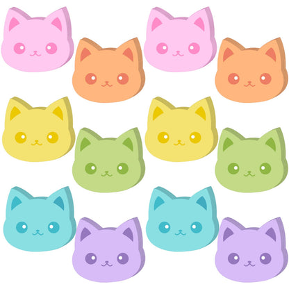 Yinder 24 Pads Cute Cat Sticky Notes Kawaii Animal Sticky Notes Pads Bulk
