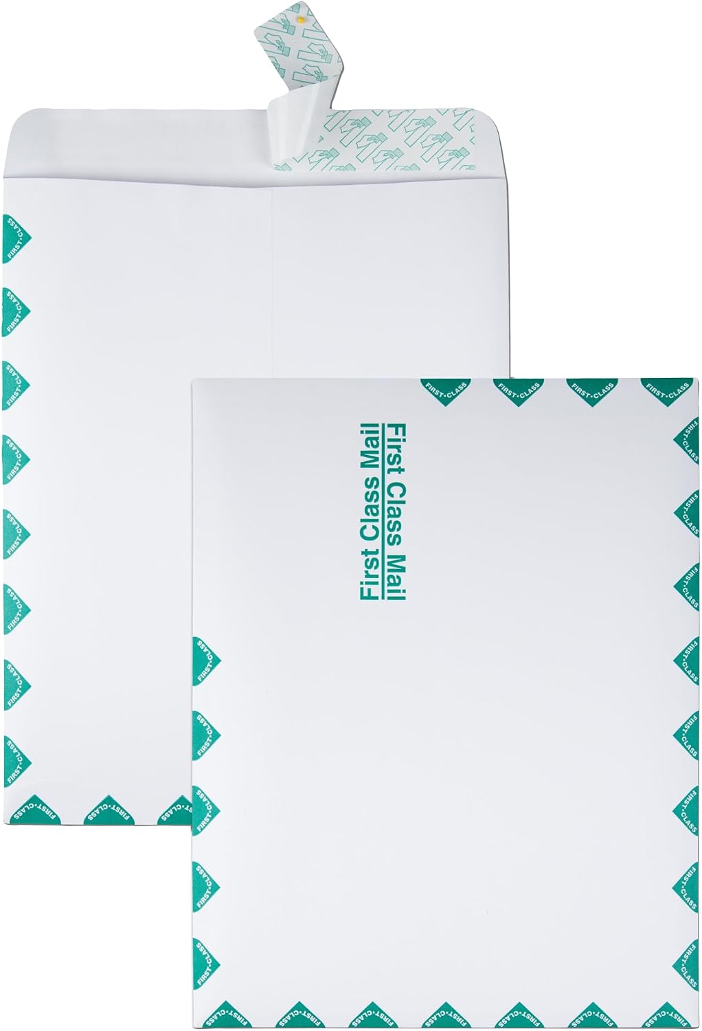 Quality Park 10 x 13 First Class Catalog Envelopes, First Class Border, Redi-Strip Self-Sealing Closure, 28 lb White Wove, 100 per Box (QUA44786)
