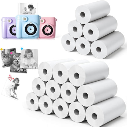 18 Rolls Kids Camera Paper Roll Refill Compatible with Most Instant Print Cameras for Kids BPA Free （2.24"x0.98" ）
