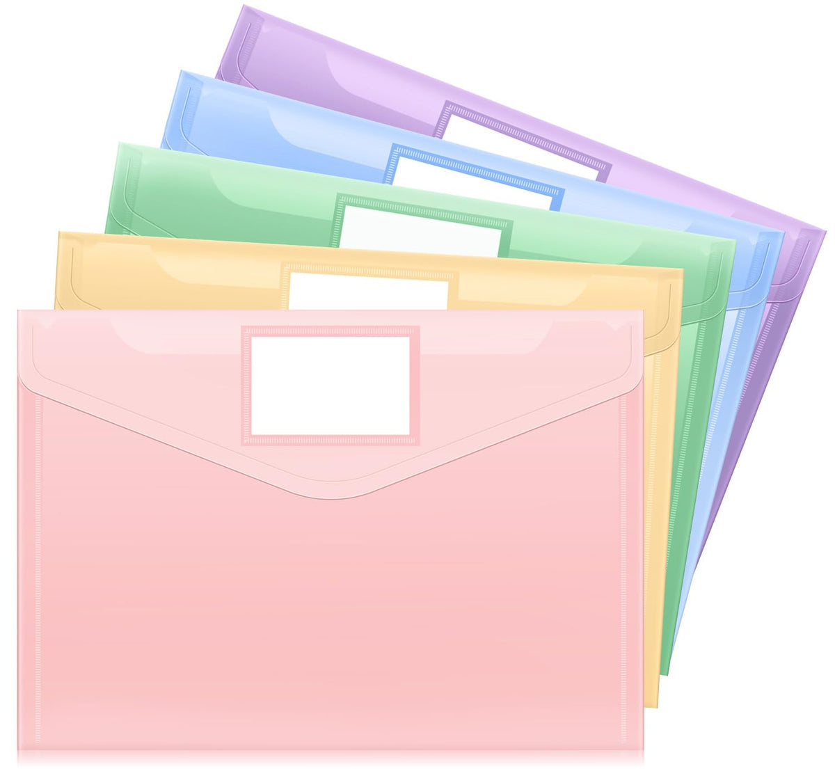 Sooez 10 Pack File Folders, Clear Poly Envelopes Plastic Folders A4 Pouch