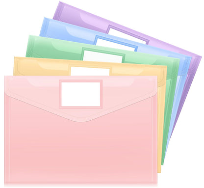 Sooez 10 Pack File Folders, Clear Poly Envelopes Plastic Folders A4 Pouch