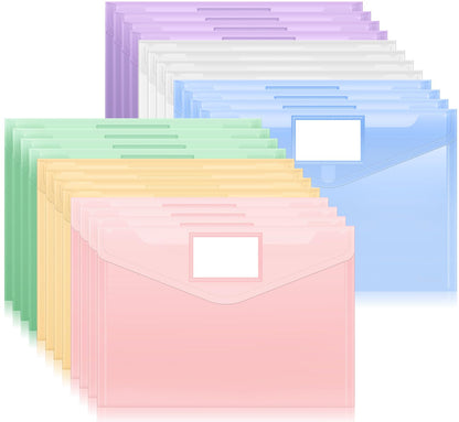 Sooez 10 Pack File Folders, Clear Poly Envelopes Plastic Folders A4 Pouch