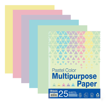 BAZIC Products Pastel Multipurpose Paper, 8.5 x 11 in, 100 Sheets
