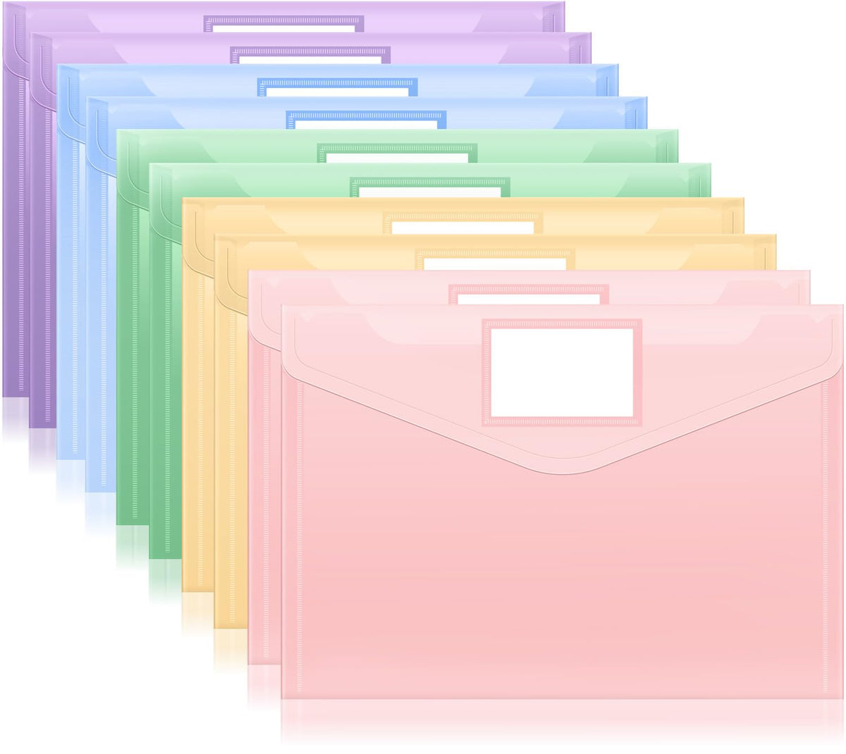 Sooez 10 Pack File Folders, Clear Poly Envelopes Plastic Folders A4 Pouch