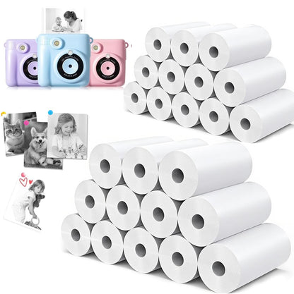 18 Rolls Kids Camera Paper Roll Refill Compatible with Most Instant Print Cameras for Kids BPA Free （2.24"x0.98" ）