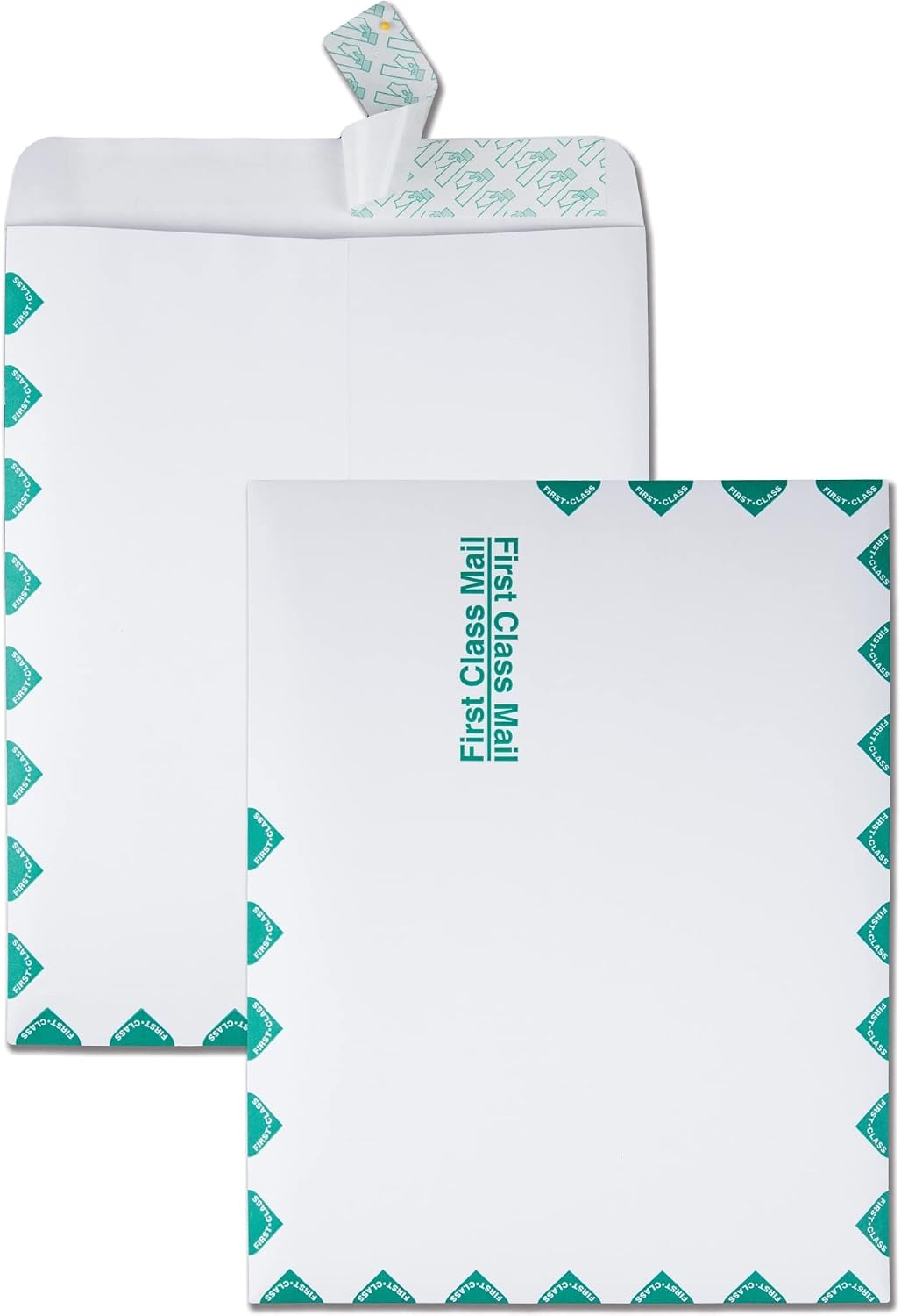 Quality Park 10 x 13 First Class Catalog Envelopes, First Class Border, Redi-Strip Self-Sealing Closure, 28 lb White Wove, 100 per Box (QUA44786)