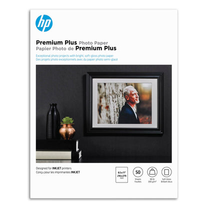 HP Premium Plus Photo Paper, Satin, 8.5x11 in, 50 sheets (CR667A)