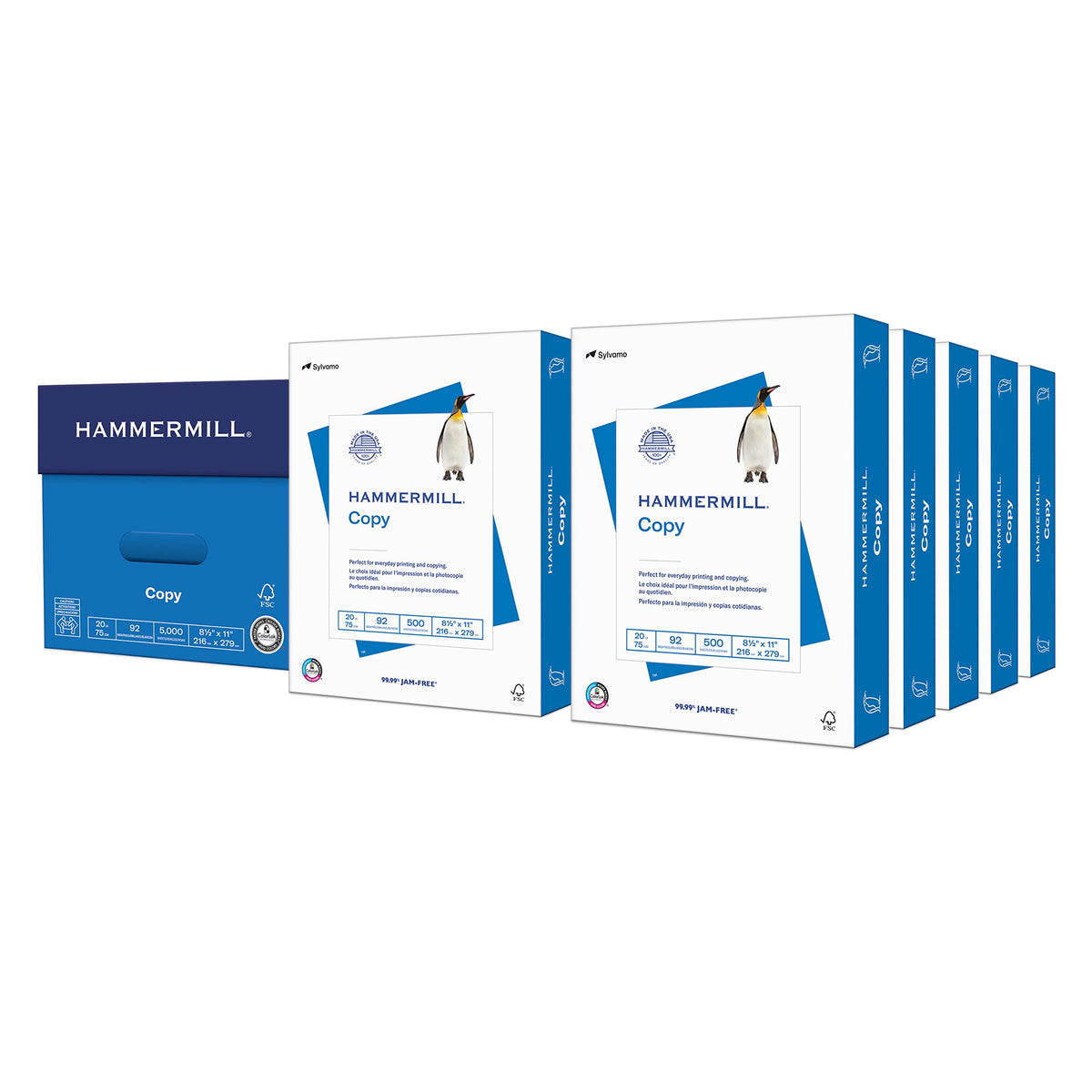 Hammermill Printer Paper, 20 lb Copy, 8.5 x 11-8 Ream (4,000 Sheets) - 92 Bright, Made in the USA
