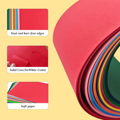 100 Sheets Colored Copy Paper 8.5 x 11 Inches, 10 Colors