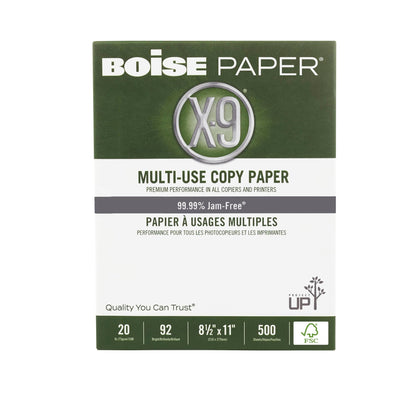 Boise X-9 Multi-Use Printer & Copy Paper, 5 Reams, White, Ledger (11in x 17in), 2500 Sheets Per Case, 20 Lb, 92 Brightness