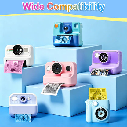 18 Rolls Kids Camera Paper Roll Refill Compatible with Most Instant Print Cameras for Kids BPA Free （2.24"x0.98" ）