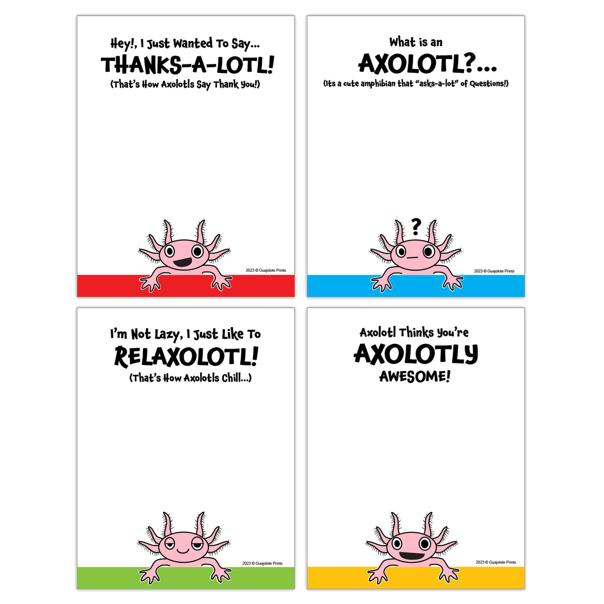 Funny Notepads (4-Pack) — Office & Work From Home Gag Gift for Coworkers or Friends — Sarcastic Desk Memo Pads — Everything Is Fine, This Is My Life Now, I Have No Idea What I’m Doing, I’m Not Even Trying Anymore