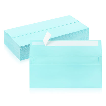50 Pack #10 Green Envelopes Letter Size Self-Seal for Business
