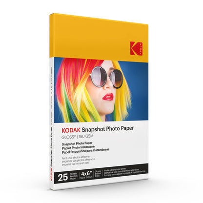 KODAK Photo Paper Gloss 8.5 X 11 SNAPSHOT 50 count, 48lb-180 g/m 2-8.5MIL (41301)