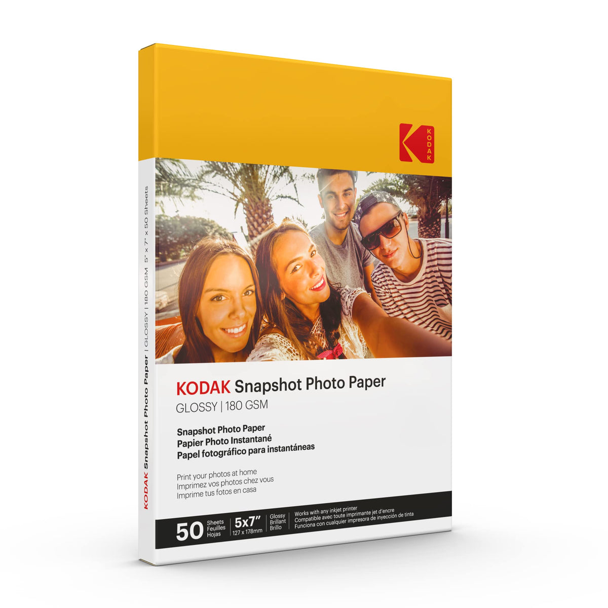 KODAK Photo Paper Gloss 8.5 X 11 SNAPSHOT 50 count, 48lb-180 g/m 2-8.5MIL (41301)