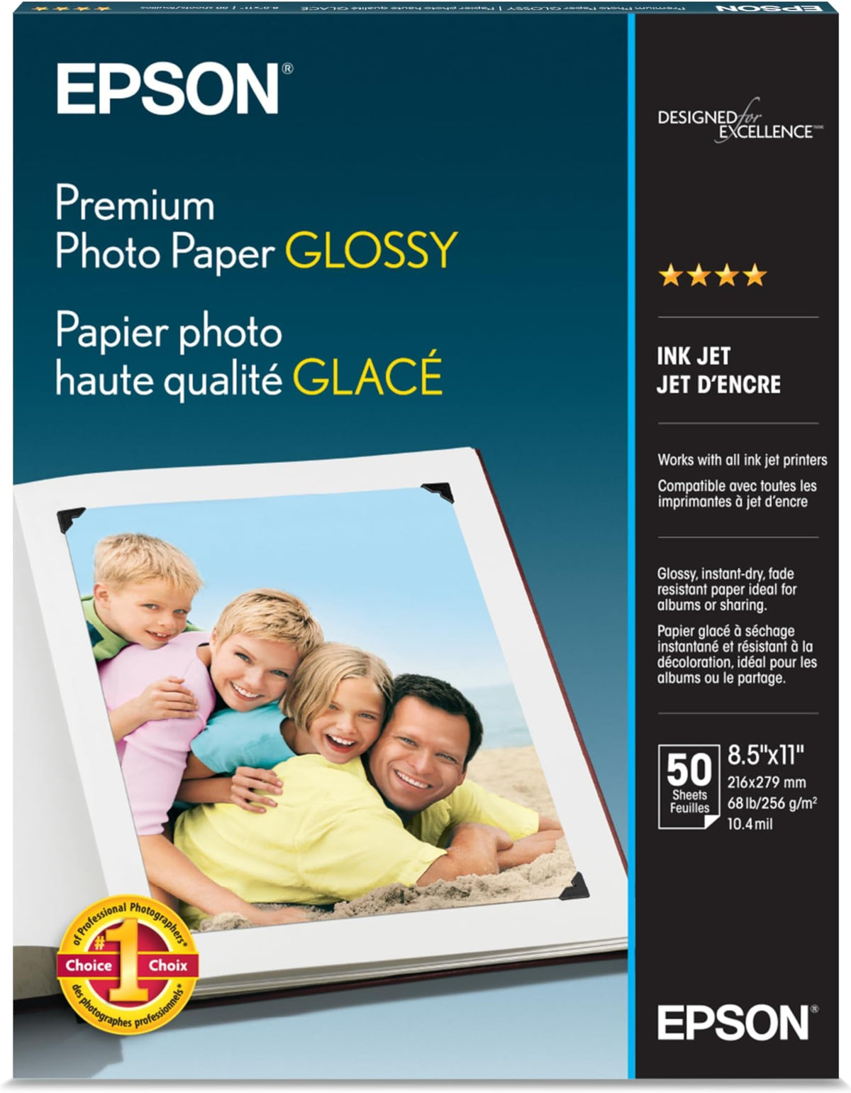 Epson Premium Photo Paper Glossy 4x6 100 sheets S041727