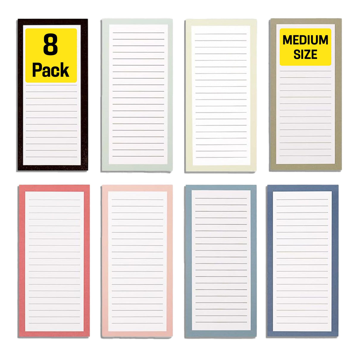 Magnetic Notepads for Refrigerator, 8 Pack Grocery List Pads, Fruit Design