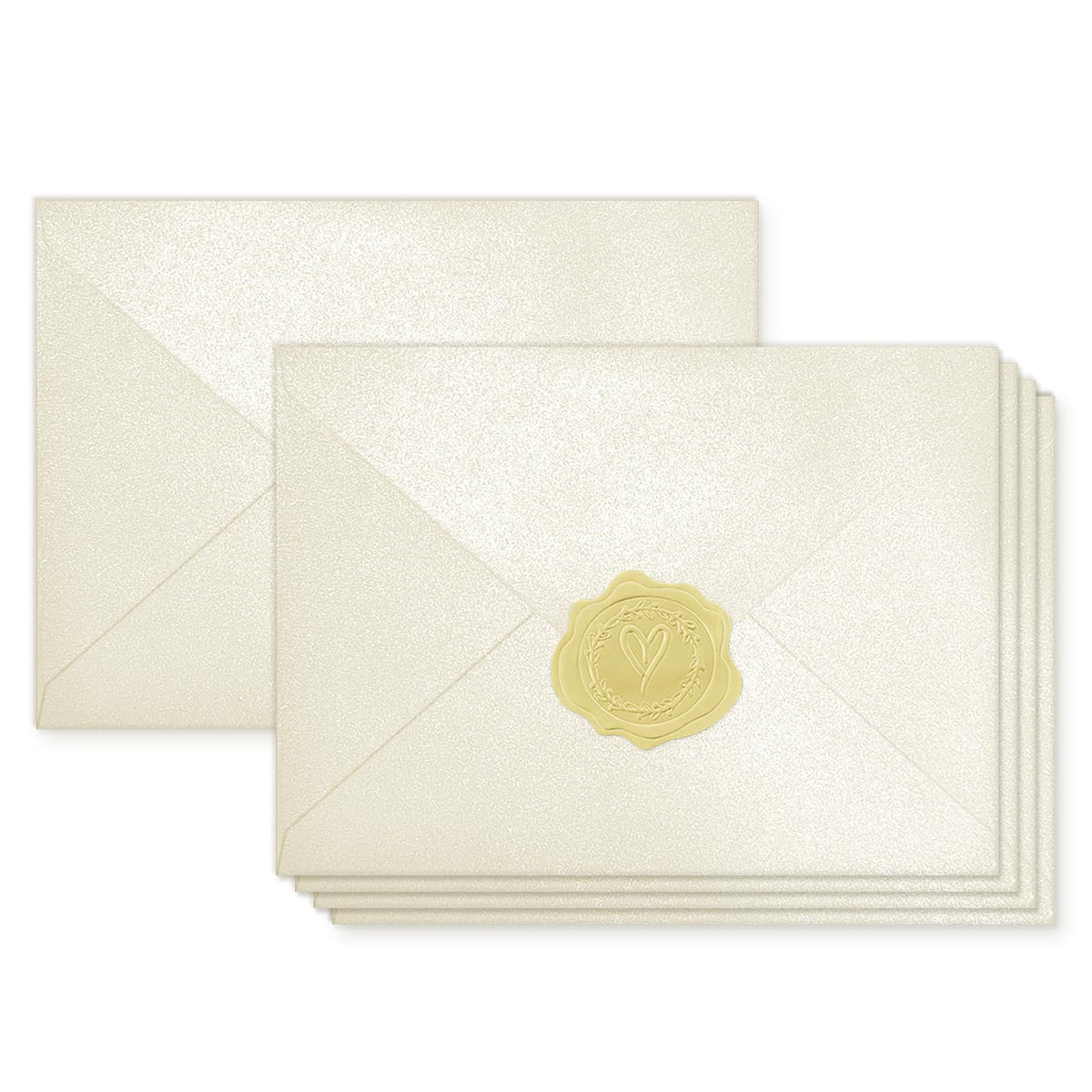 YINUOYOUJIA 50 PCS Pearl Ivory Envelopes A7,5 x 7 Ivory Shimmer Envelopes for Invitation,Perfect for Wedding Invitation Cards,Birthday RSVP Invite,5.25 x 7.25 inches