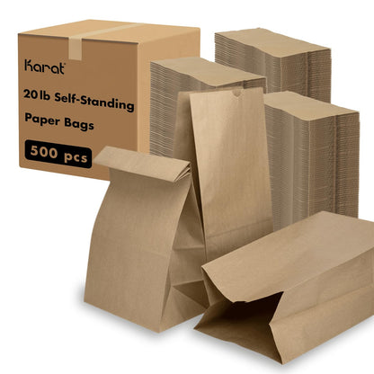 Karat 4lb Paper Lunch Bags - Kraft, 2,000 Count - Versatile Paper Bags for Small Business, Snacks, Popcorns or Party Favor - Sturdy, Self-Standing, Reusable