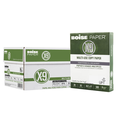 Boise X-9 Multi-Use Printer & Copy Paper, 5 Reams, White, Ledger (11in x 17in), 2500 Sheets Per Case, 20 Lb, 92 Brightness