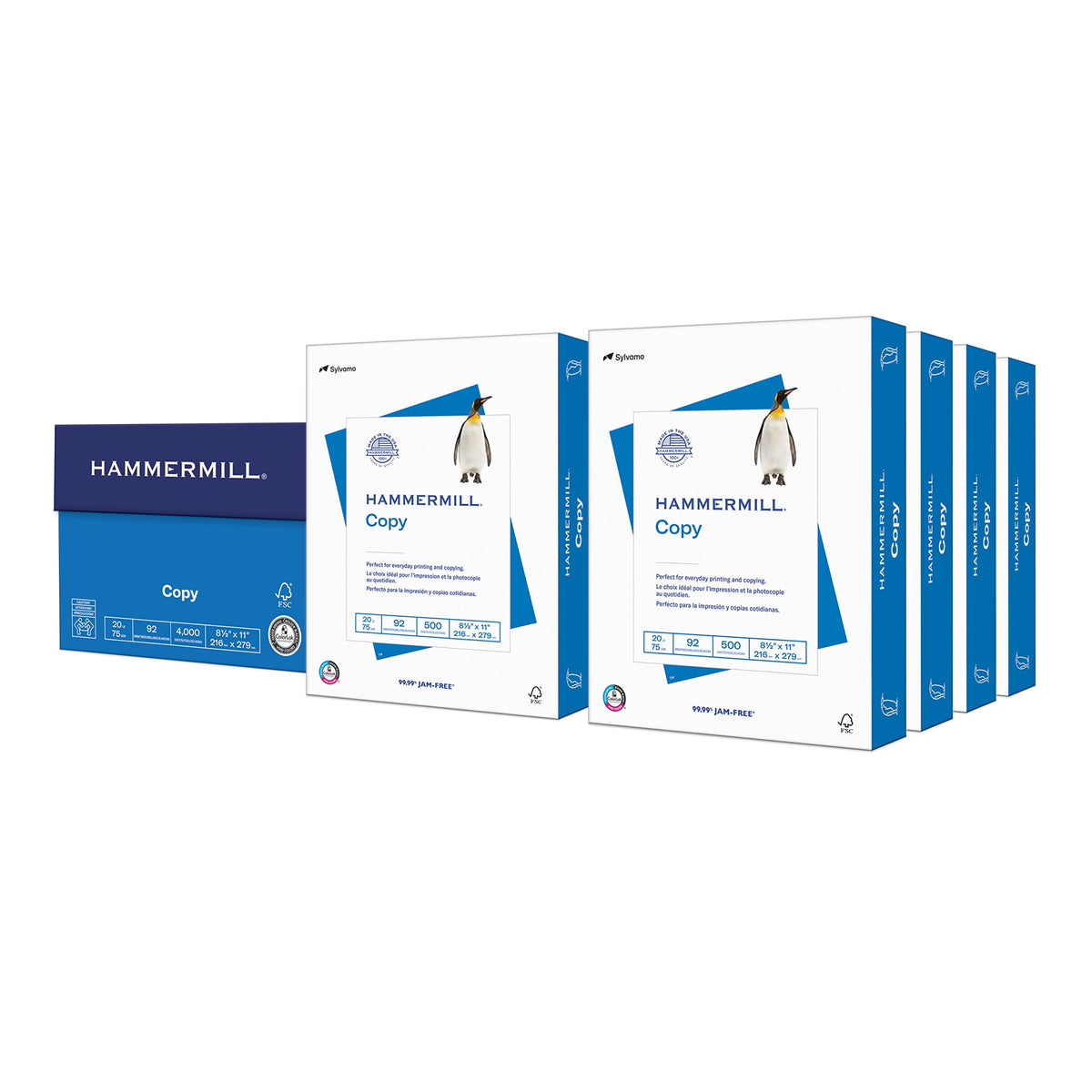 Hammermill Printer Paper, 20 lb Copy, 8.5 x 11-8 Ream (4,000 Sheets) - 92 Bright, Made in the USA