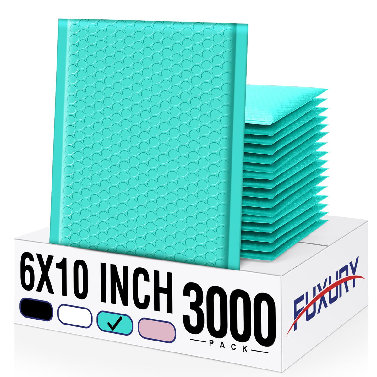 Fuxury Bubble Mailers 6x10" 100Pack Black Padded Envelopes Usable Size 6x9"