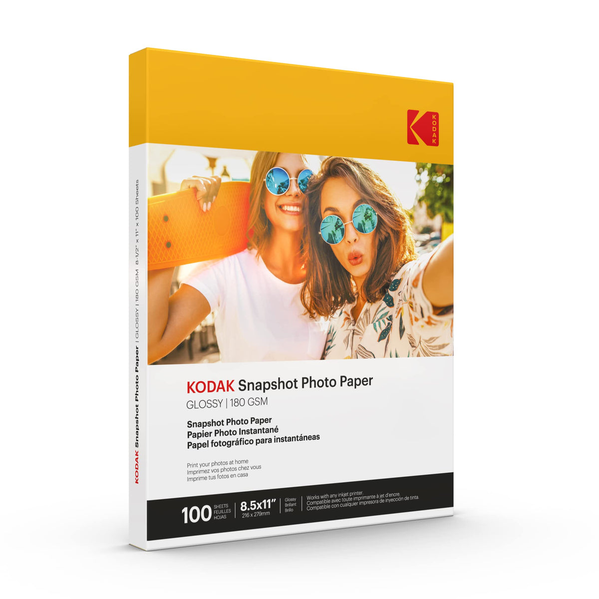 KODAK Photo Paper Gloss 8.5 X 11 SNAPSHOT 50 count, 48lb-180 g/m 2-8.5MIL (41301)